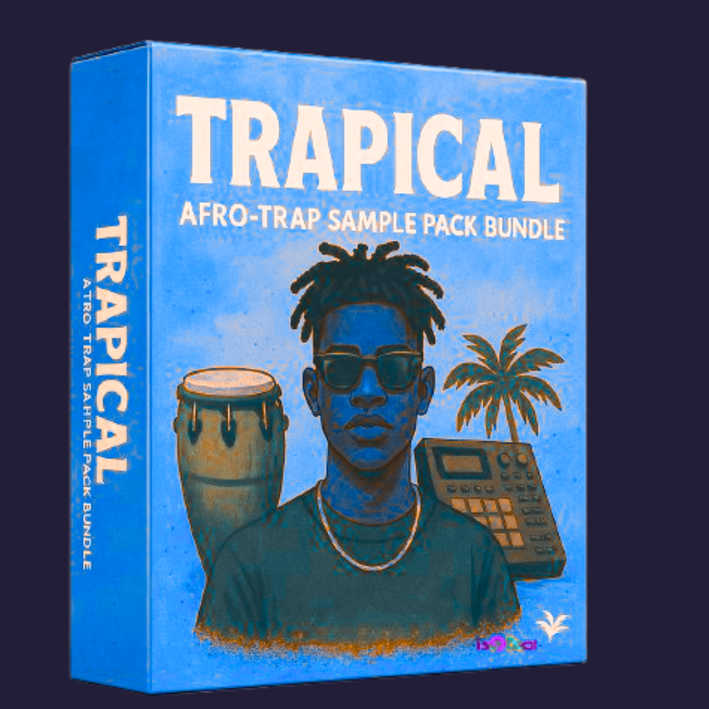 Trapical Afro-_Trap Sample Pack Bundle_-Front Blue Background